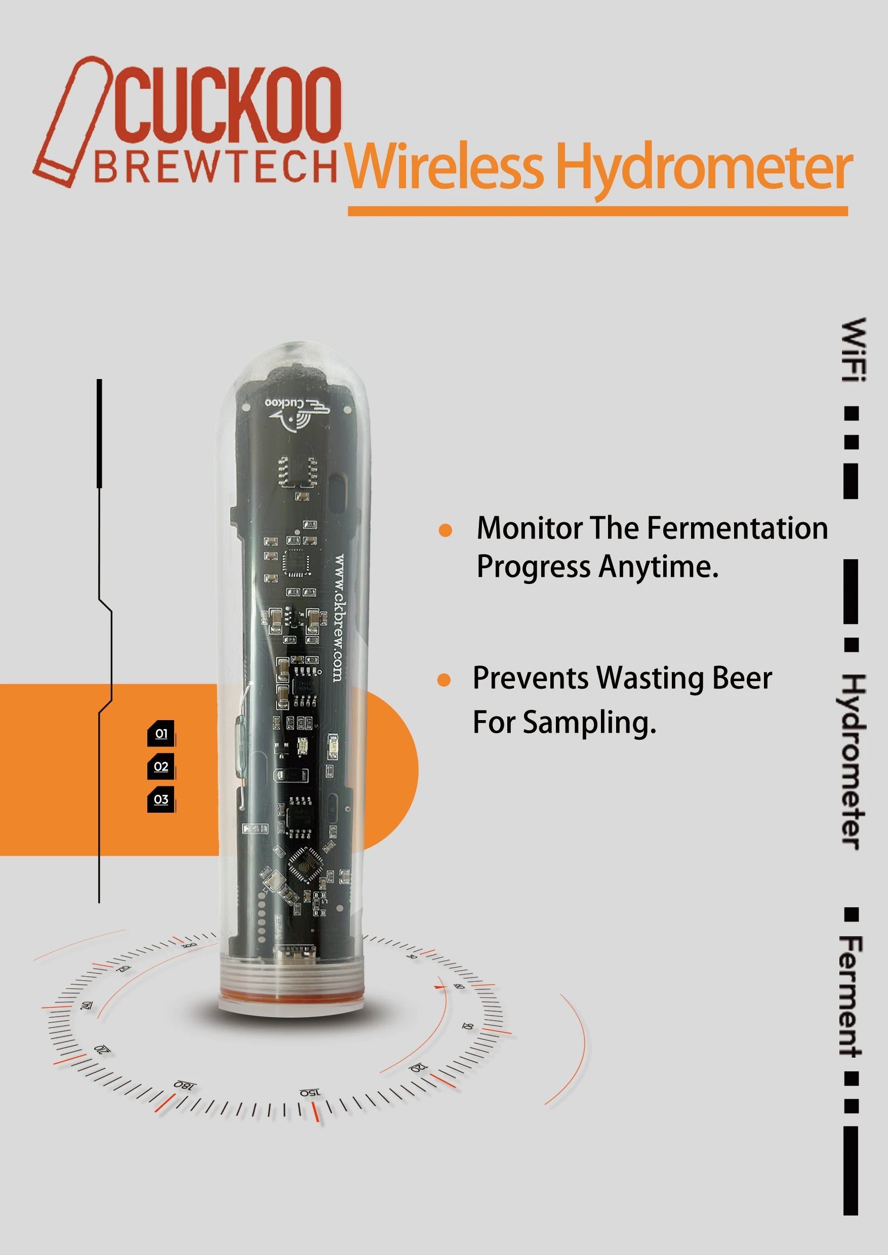 Wireless DIY iSpindel Hydrometer and Thermometer for Home Brewing(Not Including Wireless Charger)