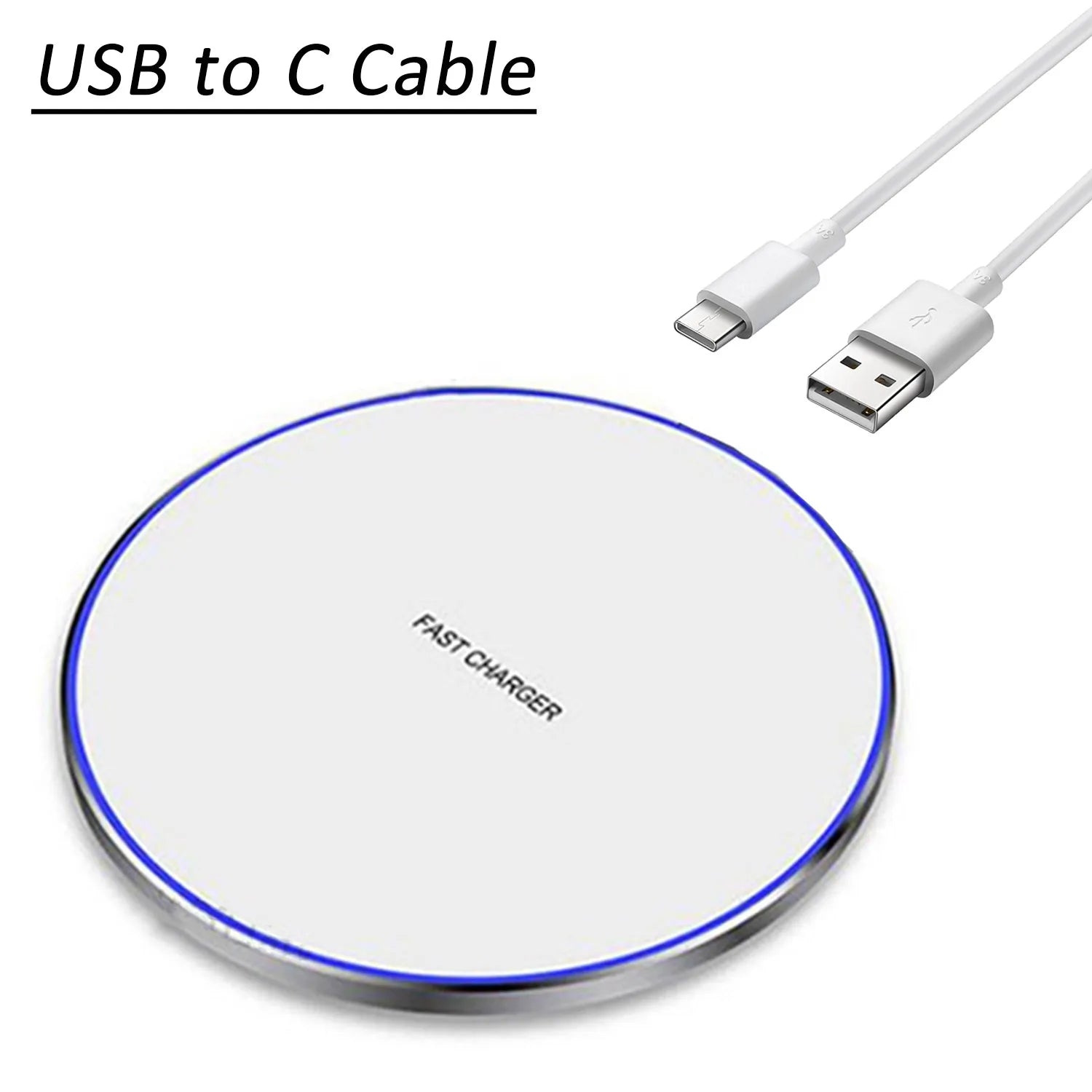 Desktop Wireless Charger Type C Cable LED Light For iPhone 17~12 Samsung S25 S24 Xaomi 17 Pro Max Huawei Fast Charging Station