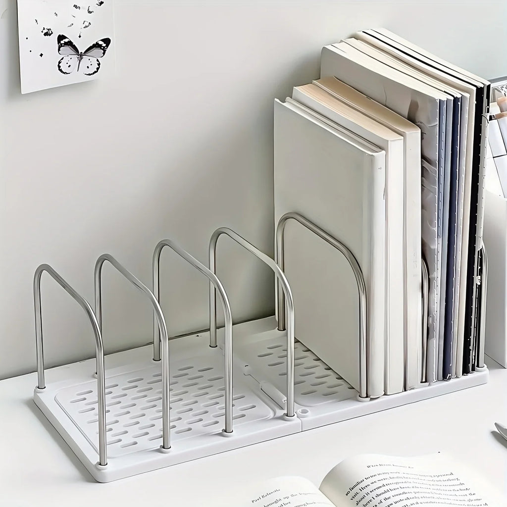 PP Material Desktop Bookshelf | Non-Slip Base  Modern Minimalist Office Desk Organizer Shelf  |  Study Table Storage Rack