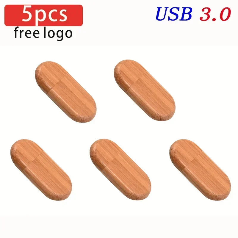 JASTER 5pcs/Lot USB 3.0 (Free LOGO) Wooden With Box Flash Drive Pendrive 4GB 8GB 16GB 32GB 64GB 128GB Memory Stick For Gift