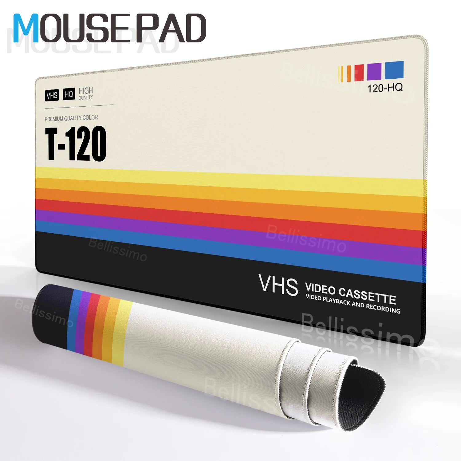Art Retro VHS Large Mouse Pad Business Style XXL Expansion Pad XXL HD Rubber DeskMat Audio Cassette Table Pc Gamer Accessories