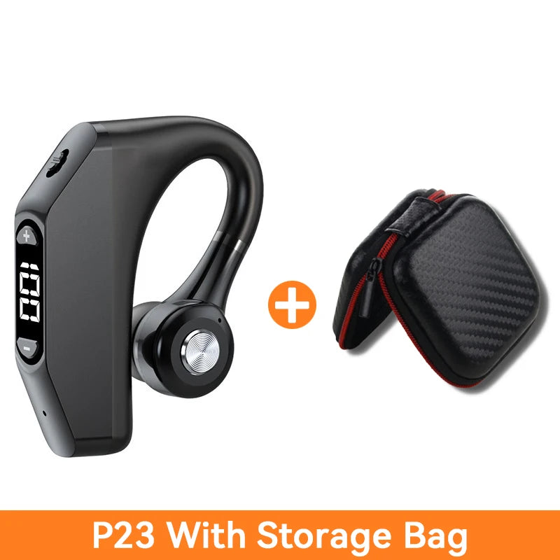 Business Wireless Earphone LED Display Ear Universal Ear-Hook With HD MIC Noice Cancelling Ultra-long Standby Bluetooth Headset
