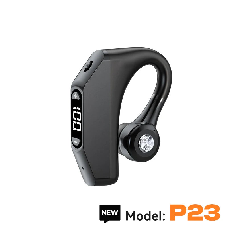 Business Wireless Earphone LED Display Ear Universal Ear-Hook With HD MIC Noice Cancelling Ultra-long Standby Bluetooth Headset