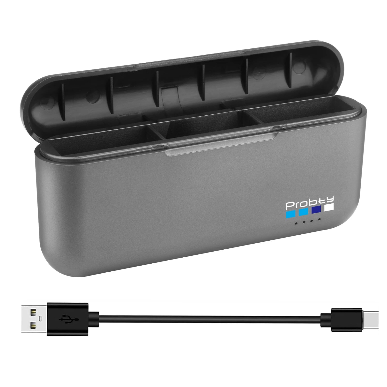 Probty Battery For GoPro Hero 12 11 10 9 1850 mAh Battery 3 Ways Fast Charger Box For GoPro 12 10 Accessories