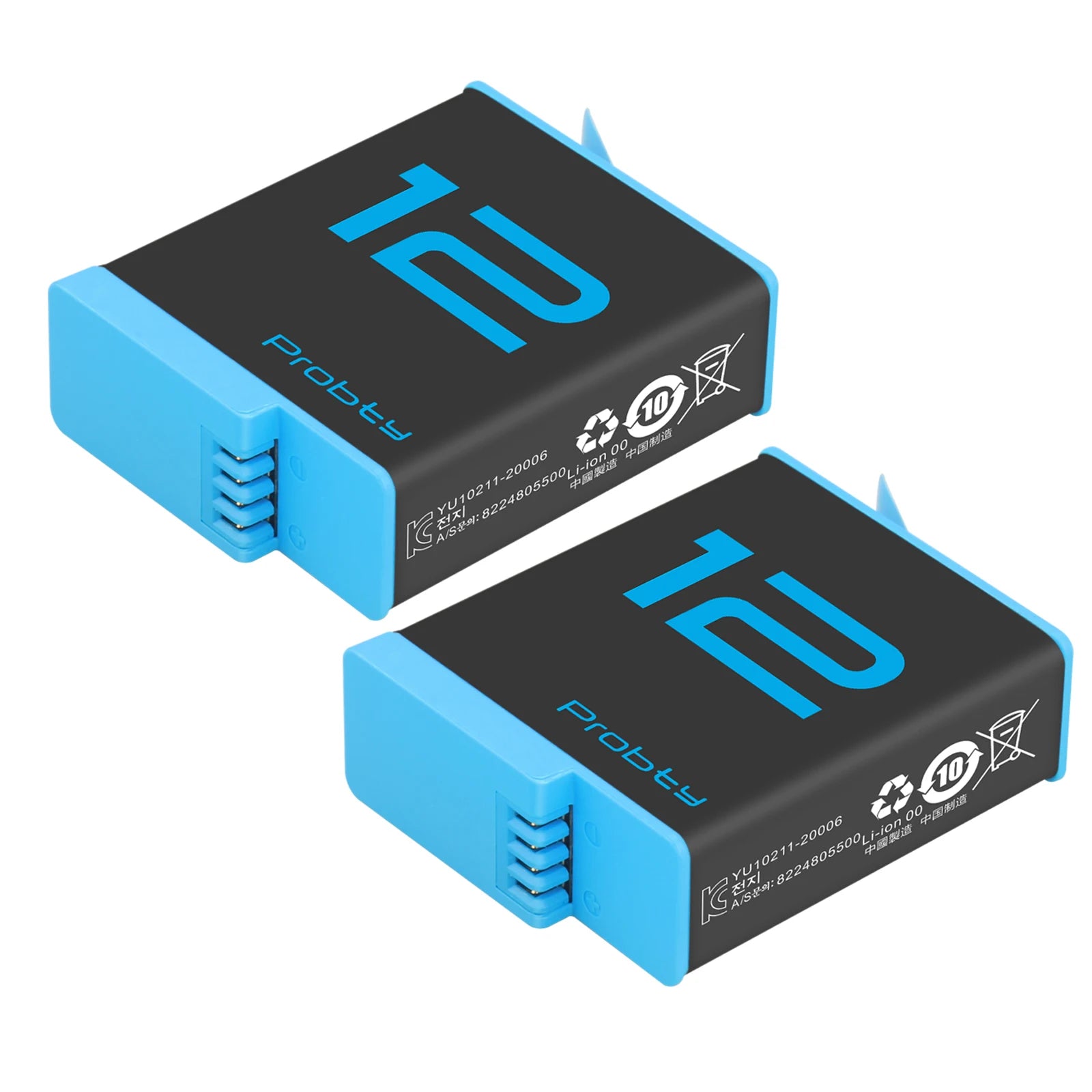Probty Battery For GoPro Hero 12 11 10 9 1850 mAh Battery 3 Ways Fast Charger Box For GoPro 12 10 Accessories
