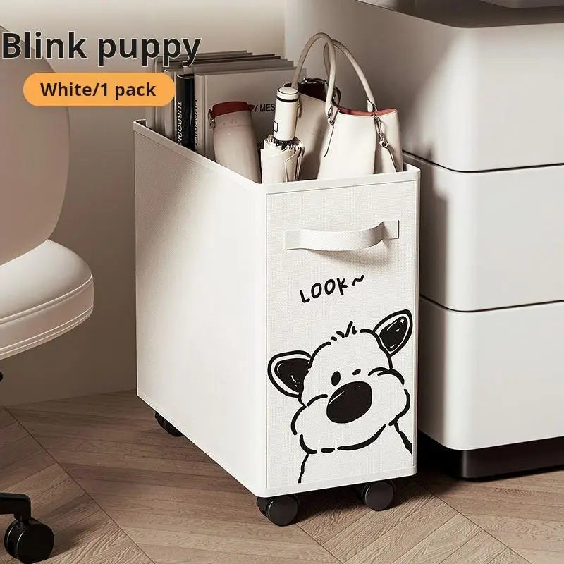 Foldable Rolling Storage Cart Under Desk Organizer, Mobile File Holder, Space-Saving Solution for Home Office Supplies & Books