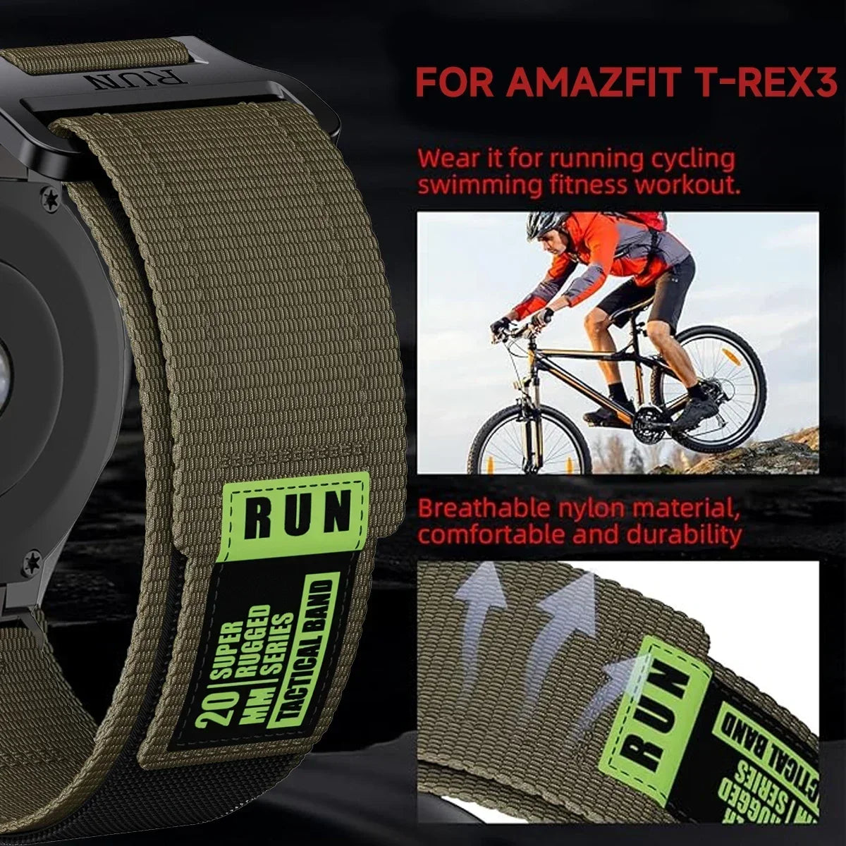 Nylon Strap For Amazfit T-rex 3 2 Ultra Watch Band For Huami For Amazfit Trex Pro T Rex Belt Smartwatch Bracelet Accessories