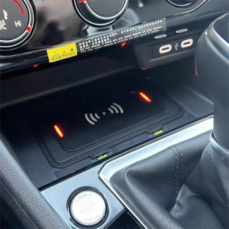 15W Car wireless charger fast phone charger charging pad charging holder for VW Jetta MK7 T-Roc T-Cross Teramont Phideon
