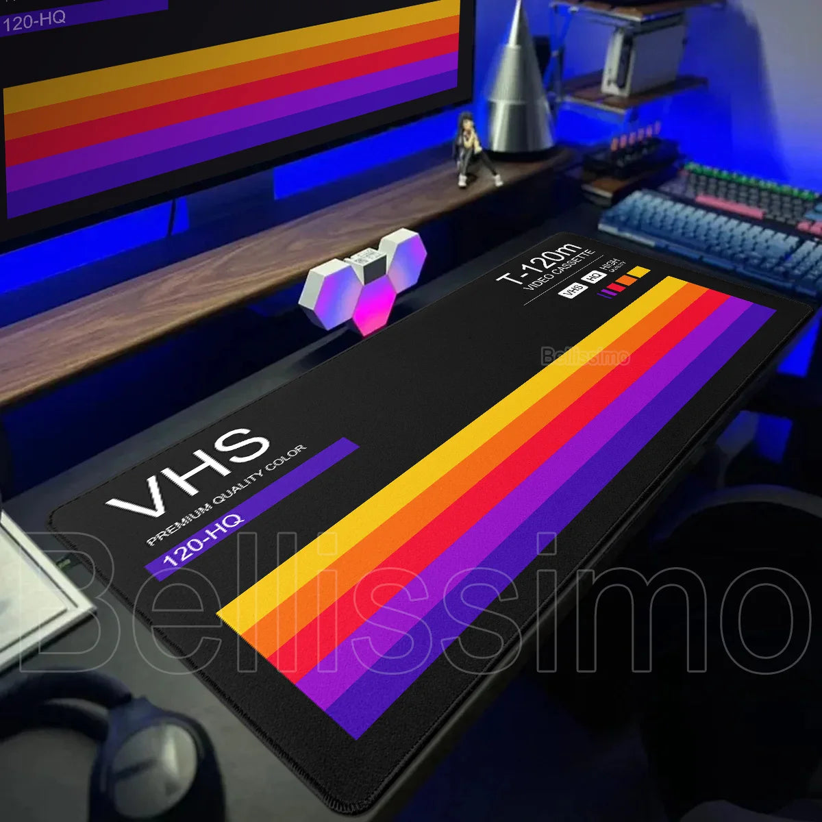 Art Retro VHS Large Mouse Pad Business Style XXL Expansion Pad XXL HD Rubber DeskMat Audio Cassette Table Pc Gamer Accessories