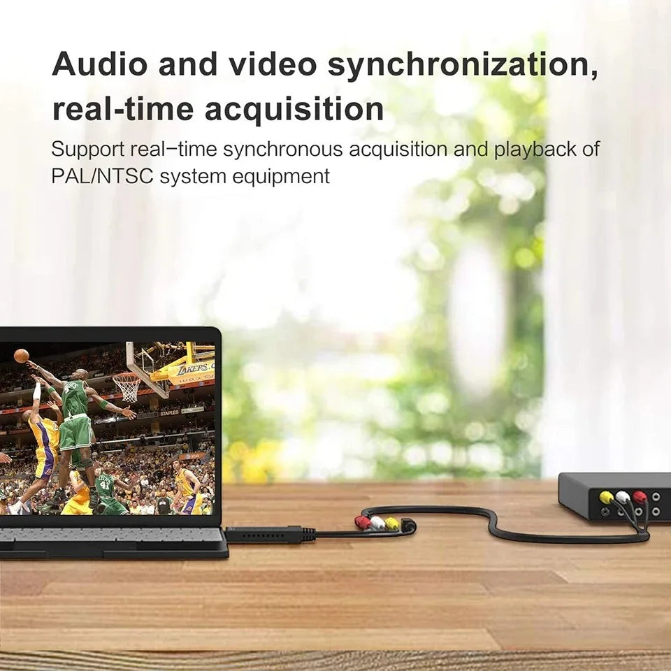 Video Capture Card Easy Cap Convert VHS VCR Mini DV Hi8 DVD to Digital RCA/S-Video Old USB 2.0 Audio Video Record Capturer