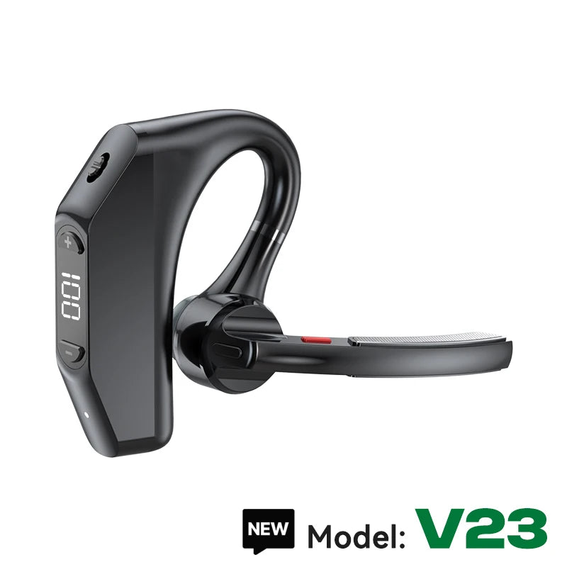 Business Wireless Earphone LED Display Ear Universal Ear-Hook With HD MIC Noice Cancelling Ultra-long Standby Bluetooth Headset