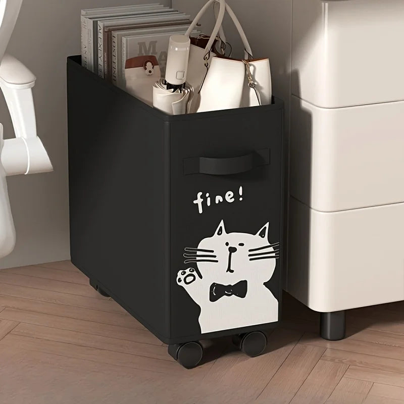 Foldable Rolling Storage Cart Under Desk Organizer, Mobile File Holder, Space-Saving Solution for Home Office Supplies & Books