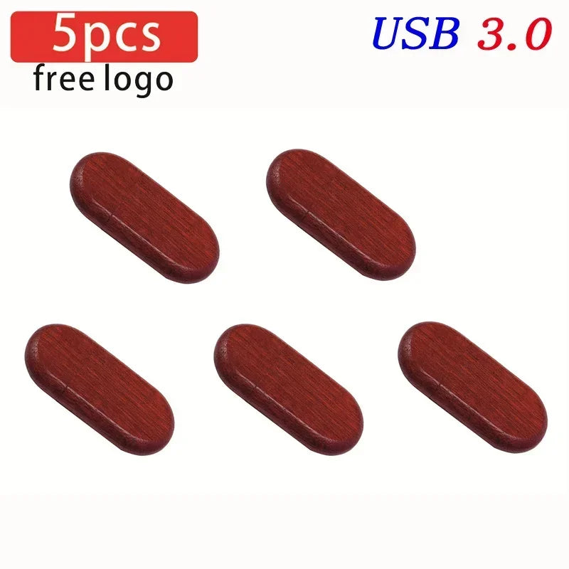 JASTER 5pcs/Lot USB 3.0 (Free LOGO) Wooden With Box Flash Drive Pendrive 4GB 8GB 16GB 32GB 64GB 128GB Memory Stick For Gift
