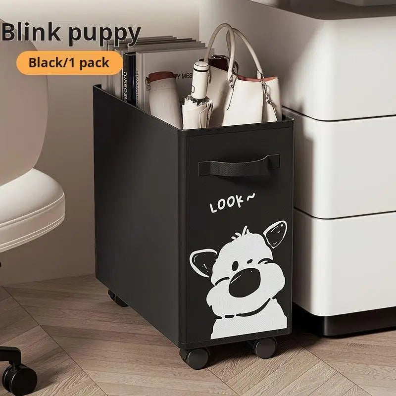 Foldable Rolling Storage Cart Under Desk Organizer, Mobile File Holder, Space-Saving Solution for Home Office Supplies & Books