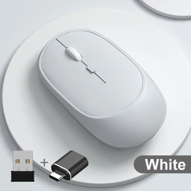 Wireless Mouse Rechargeable Mouse Gamer Dual Modes Bluetooth-compatible 2.4G USB Mute Mice For Laptop Pad Tablet Macbook Mause