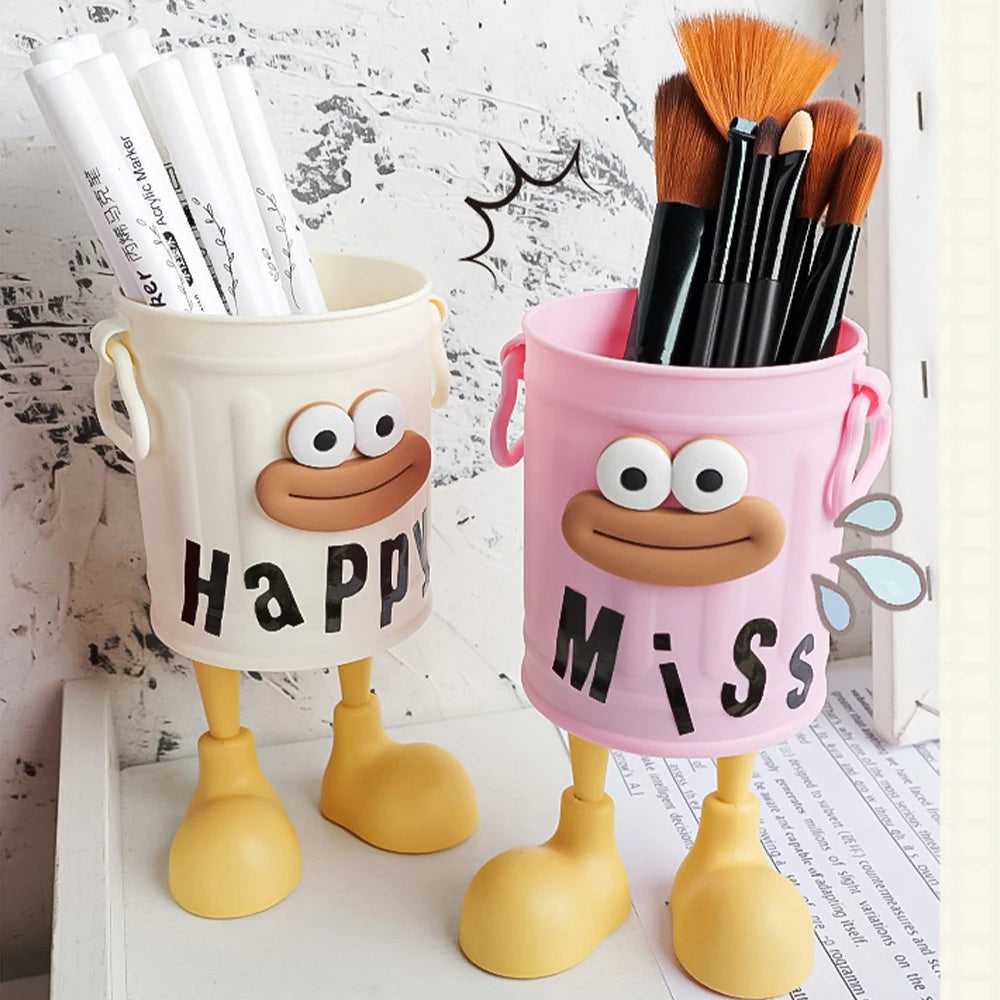 Cartoon Big Mouth Pencil Holder - Large Capacity Desk Organizer for Office & Home, Creative Decor for Boys & Girls Free stickers