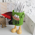 Cartoon Big Mouth Pencil Holder - Large Capacity Desk Organizer for Office & Home, Creative Decor for Boys & Girls Free stickers
