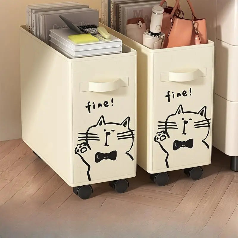 Foldable Rolling Storage Cart Under Desk Organizer, Mobile File Holder, Space-Saving Solution for Home Office Supplies & Books