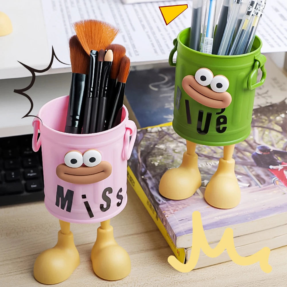 Cartoon Big Mouth Pencil Holder - Large Capacity Desk Organizer for Office & Home, Creative Decor for Boys & Girls Free stickers